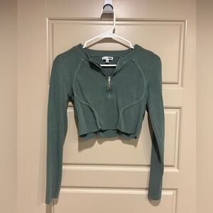 FashionNova crop quarter zip top